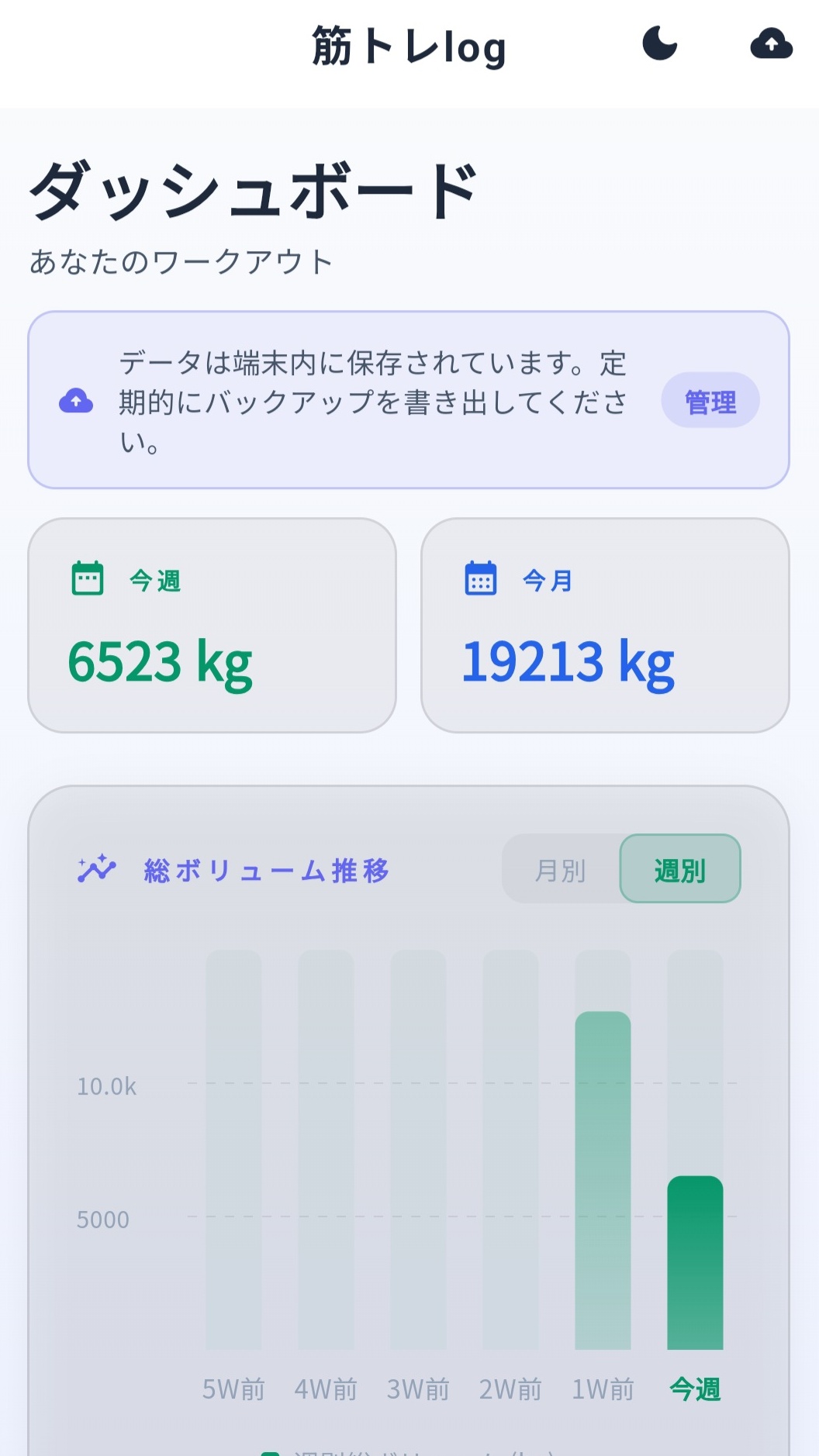 筋トレlog画面